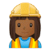 👷🏾‍♀️ woman construction worker: medium-dark skin tone display on Samsung